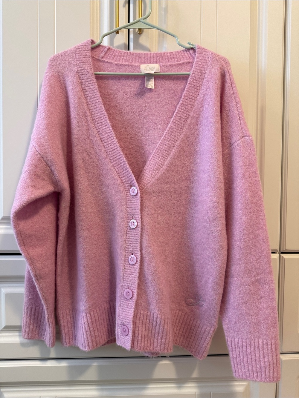 Victoria Secret Pink Soft Pink V-Neck Button Cardigan Sweater